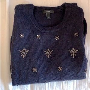 JCrew Navy Jewelled Sweater